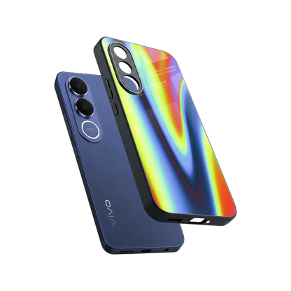 Luminous Aura sleek vivo v70 fe cover with tempered glass back and TPU edges