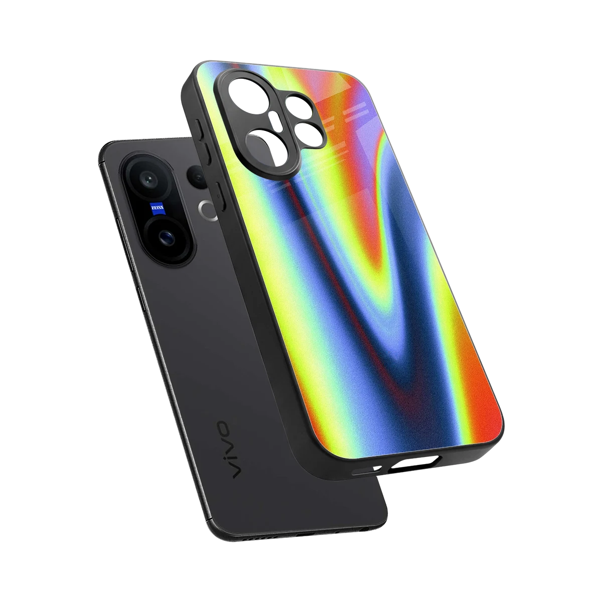 Luminous Aura sleek vivo x200 fe cover with tempered glass back and TPU edges