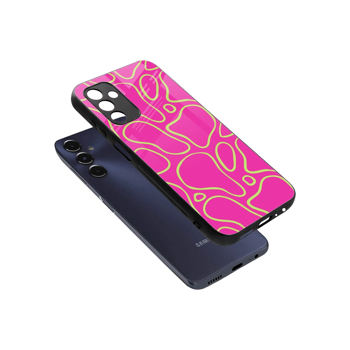 Lush Flow sleek samsung galaxy m14 5g cover with tempered glass back and TPU edges