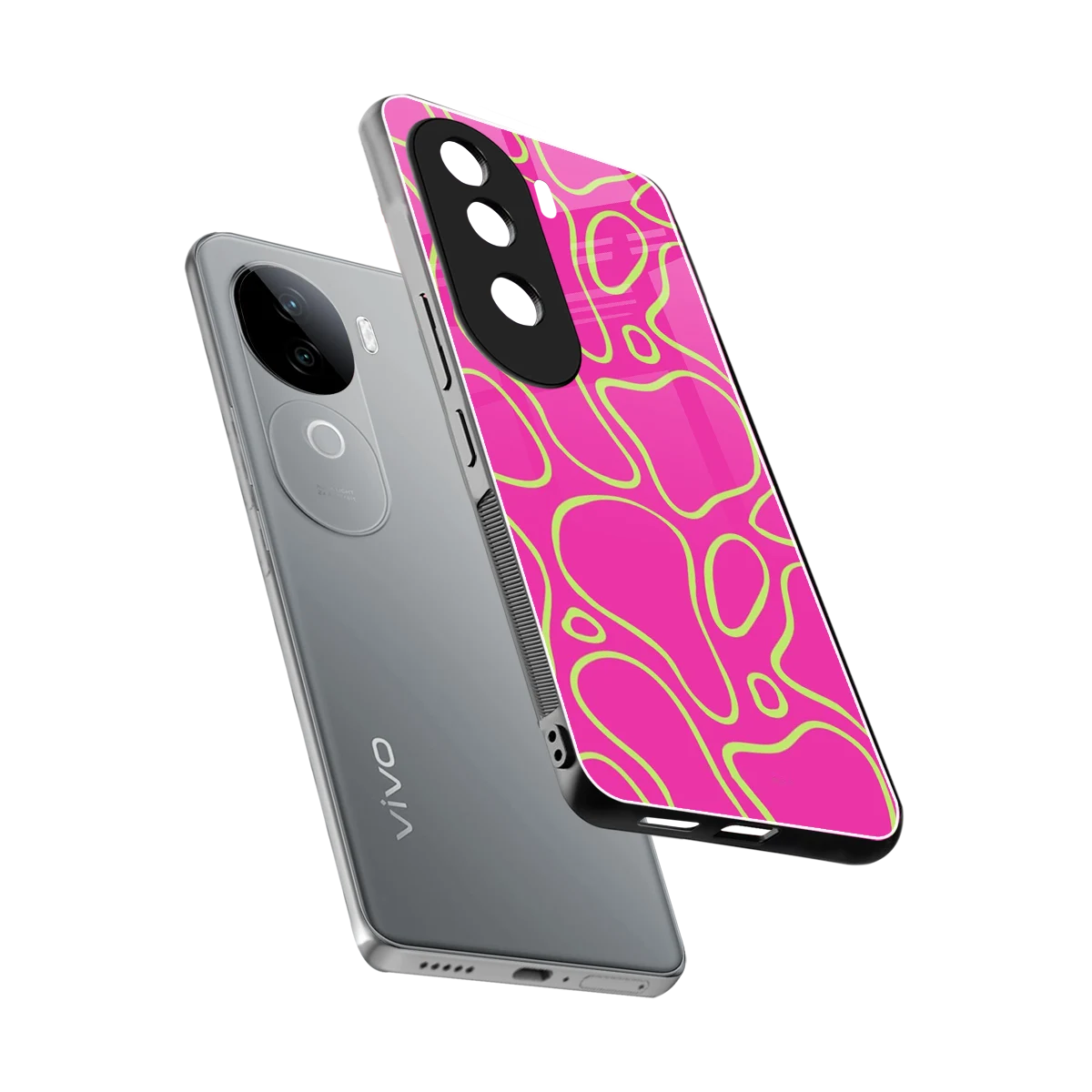 Lush Flow sleek vivo v40e cover with tempered glass back and TPU edges