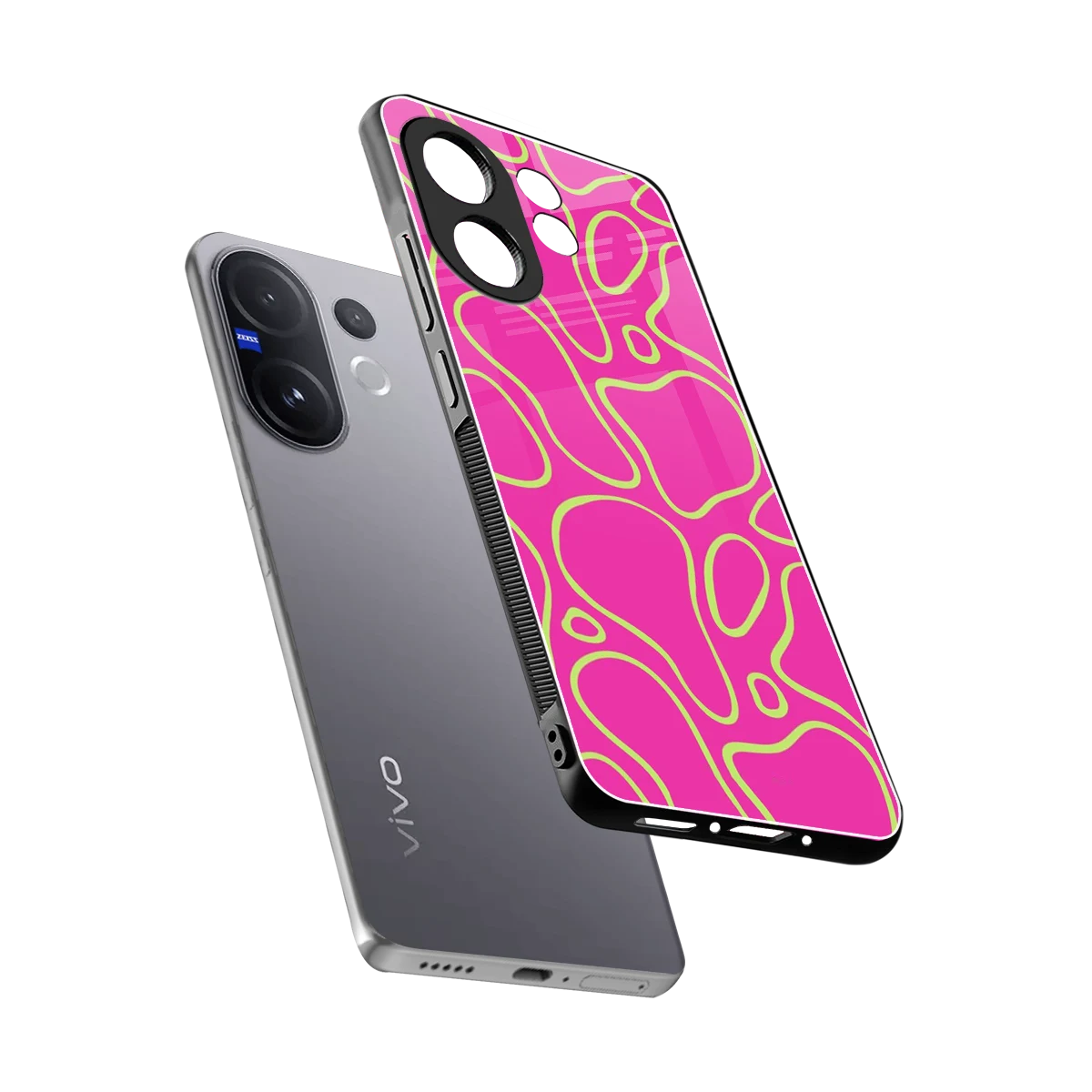 Lush Flow sleek vivo v60 cover with tempered glass back and TPU edges