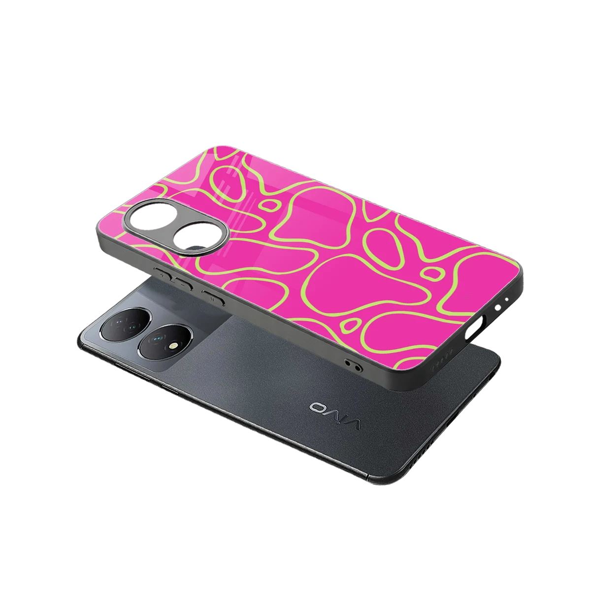 Lush Flow sleek Vivo-y100 cover with tempered glass back and TPU edges