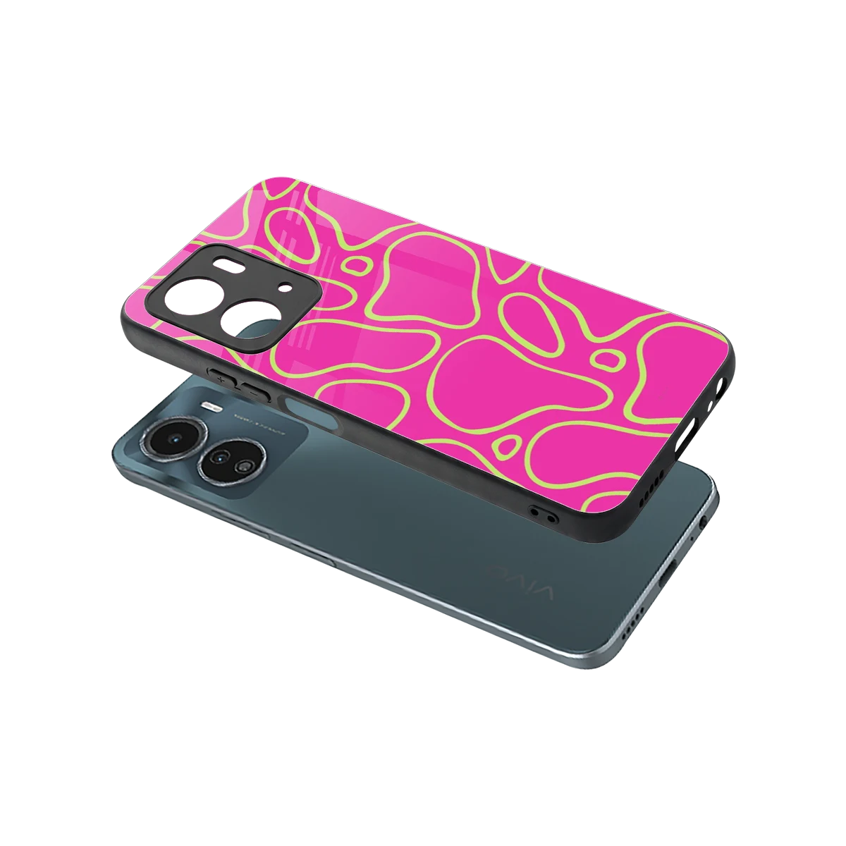 Lush Flow sleek vivo y16 cover with tempered glass back and TPU edges