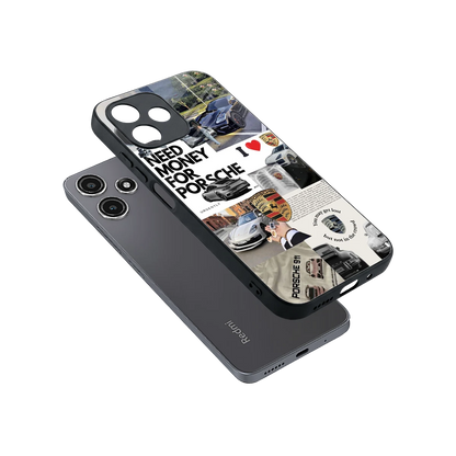 Luxe Dreams sleek redmi 12 5g cover with tempered glass back and TPU edges