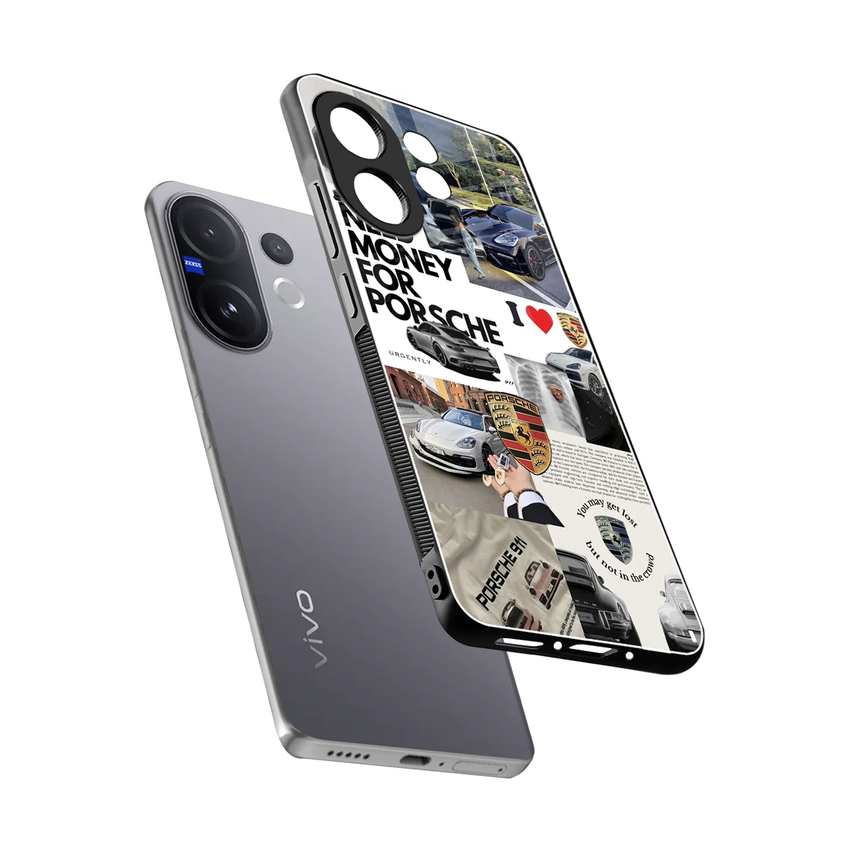 Luxe Dreams sleek vivo v60 cover with tempered glass back and TPU edges