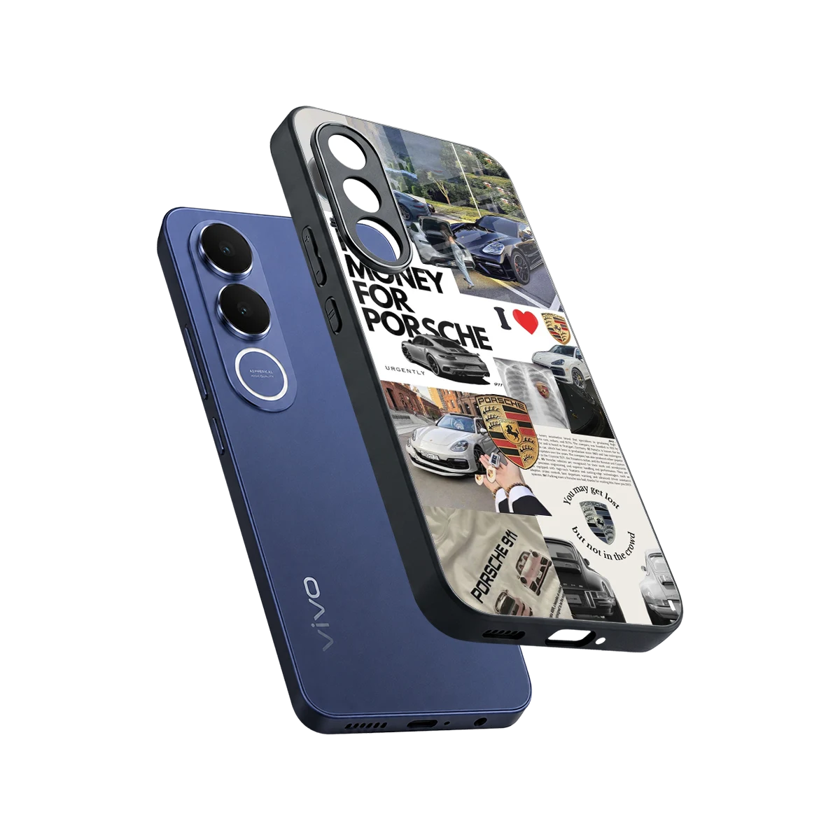 Luxe Dreams sleek vivo v70 fe cover with tempered glass back and TPU edges