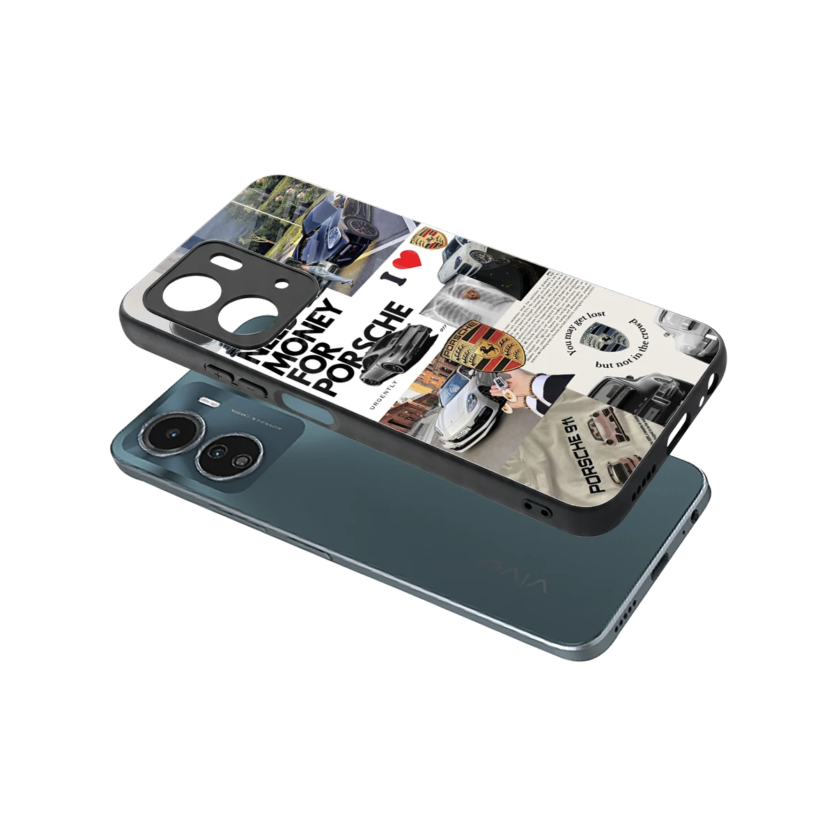 Luxe Dreams sleek vivo y16 cover with tempered glass back and TPU edges