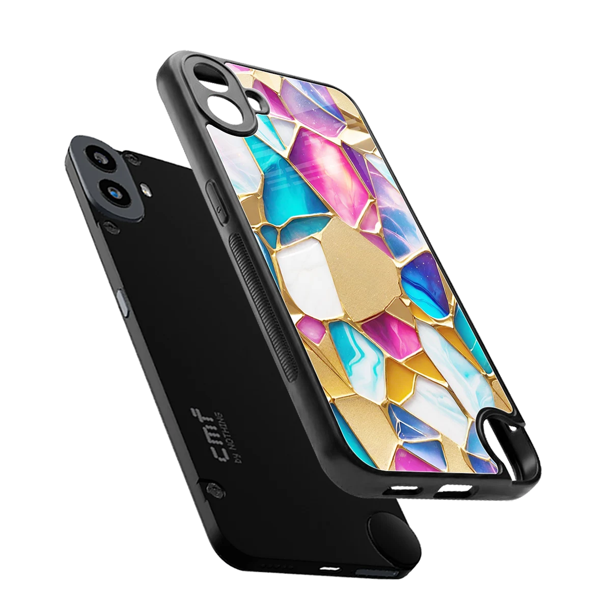 Luxe Spectrum sleek cmf nothing phone 1 cover with tempered glass back and TPU edges