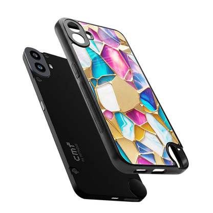 Luxe Spectrum sleek cmf nothing phone 1 cover with tempered glass back and TPU edges