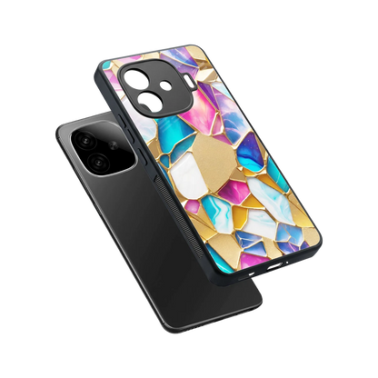 Luxe Spectrum sleek iqoo neo 10r 5g cover with tempered glass back and TPU edges