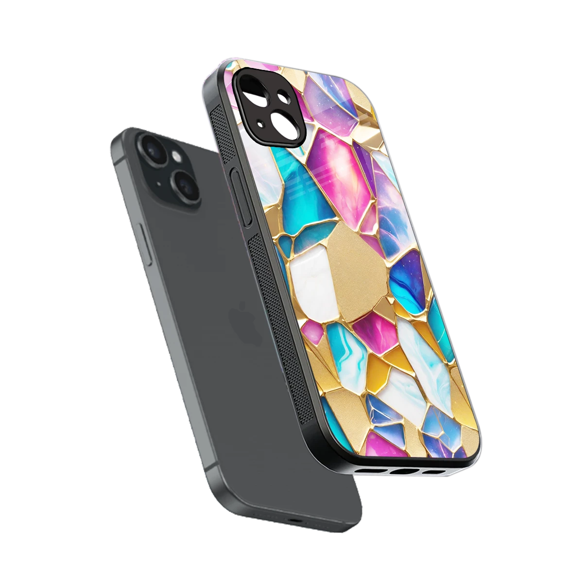 Luxe Spectrum sleek iphone 14 plus cover with tempered glass back and TPU edges