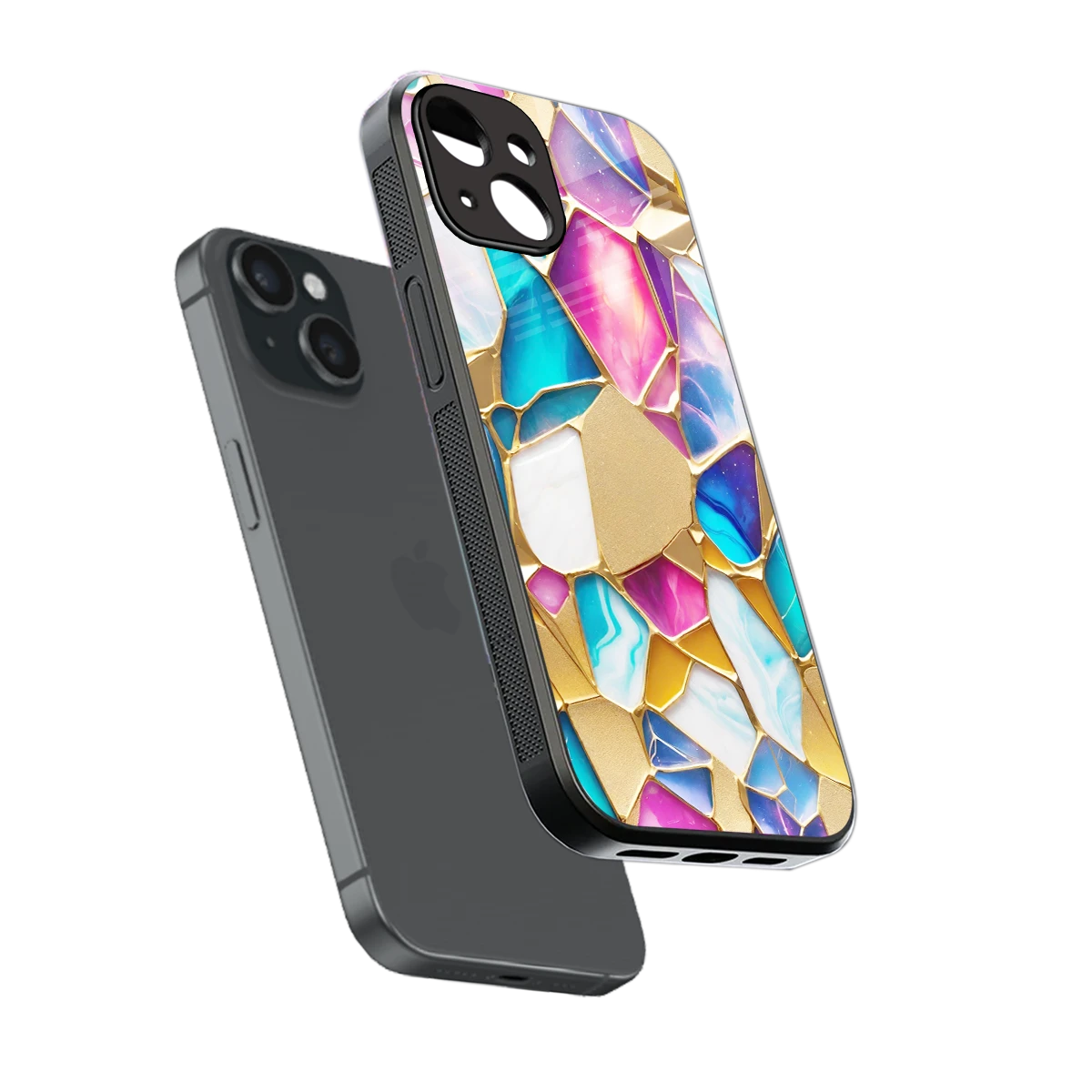 Luxe Spectrum sleek iphone 15 cover with tempered glass back and TPU edges