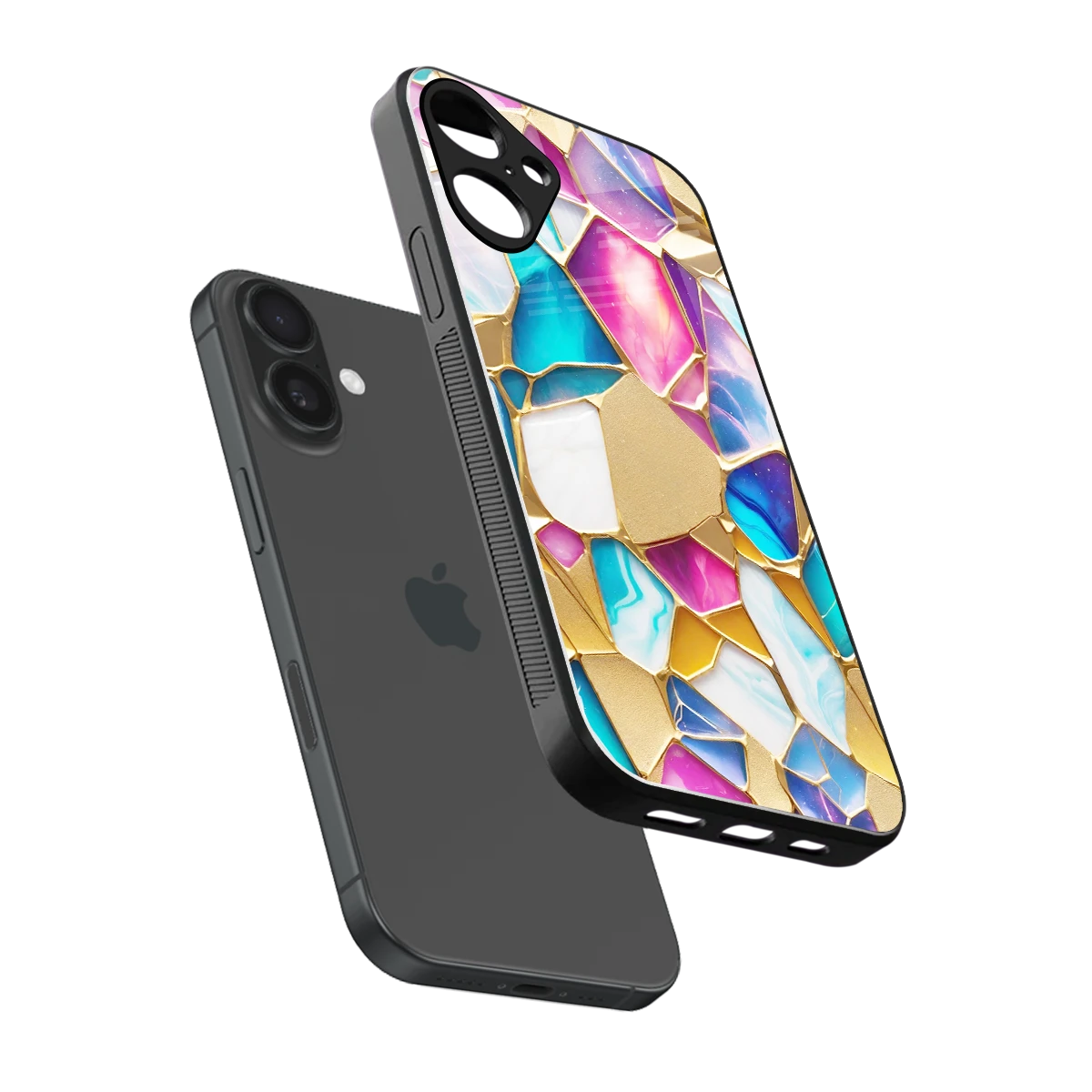 Luxe Spectrum sleek iphone 16 plus cover with tempered glass back and TPU edges