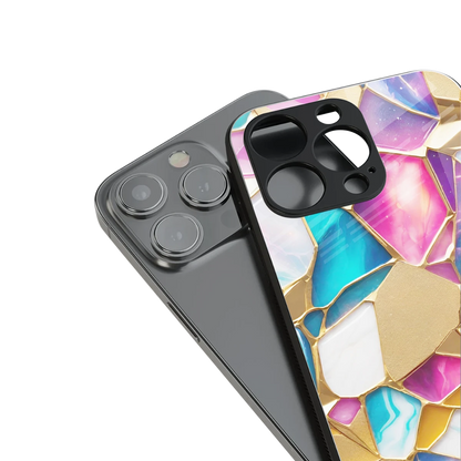 Luxe Spectrum stylish phone case for iphone 15 | glossy glass and slim fit