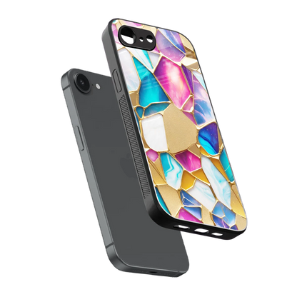Luxe Spectrum sleek iphone 16e cover with tempered glass back and TPU edges