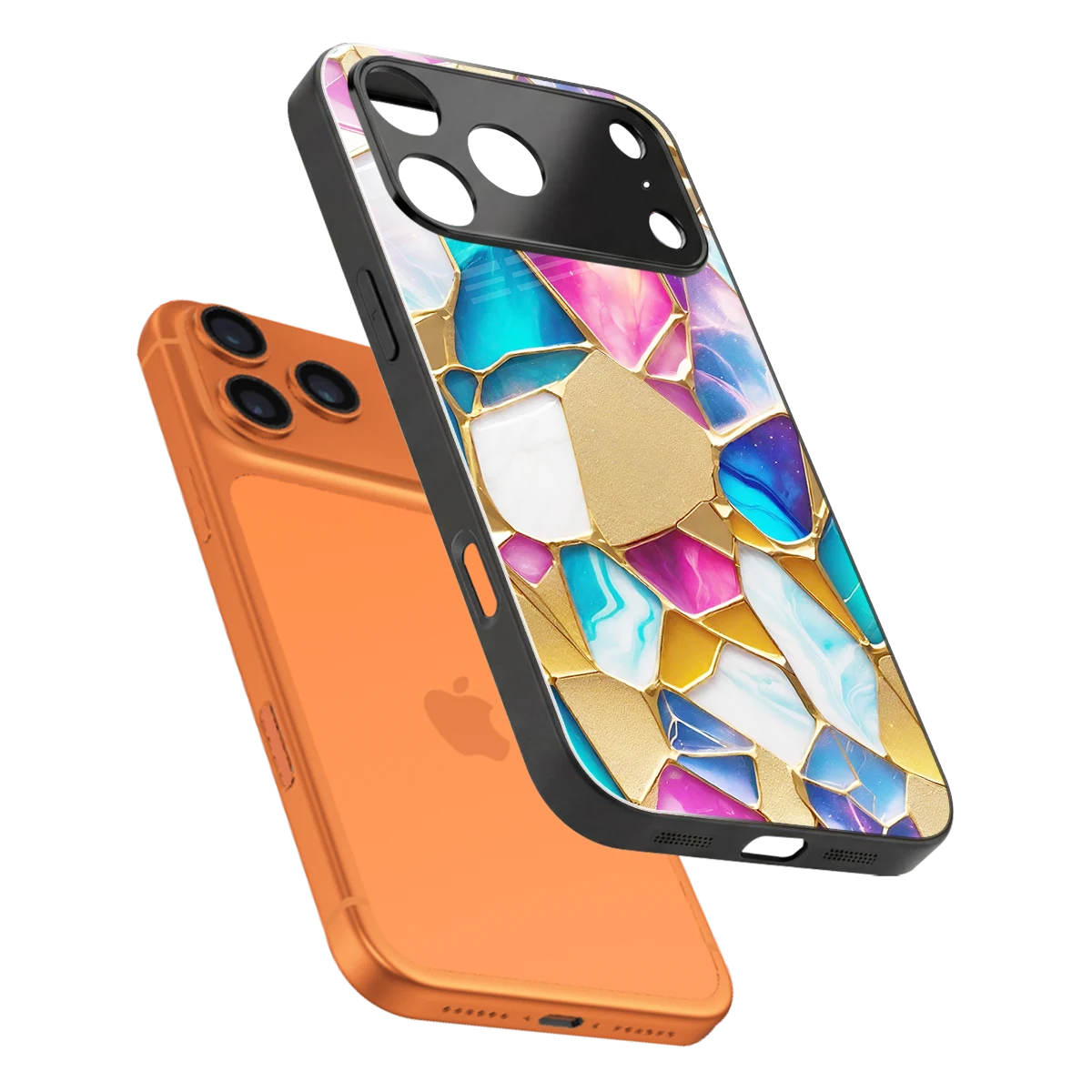 Luxe Spectrum sleek iphone 17 pro cover with tempered glass back and TPU edges