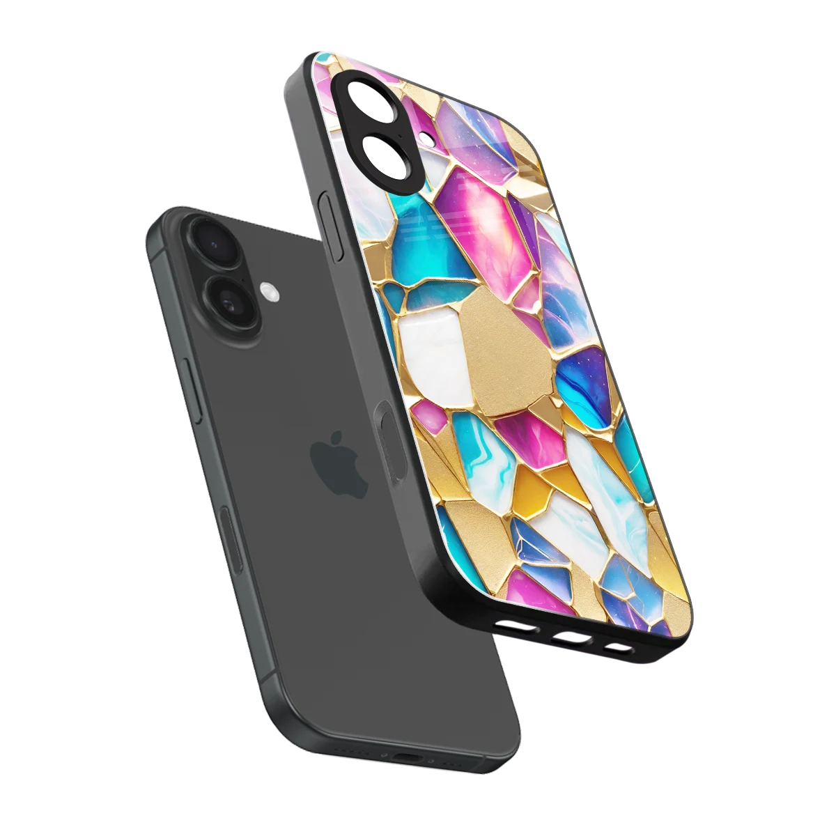 Luxe Spectrum sleek iphone 17 cover with tempered glass back and TPU edges