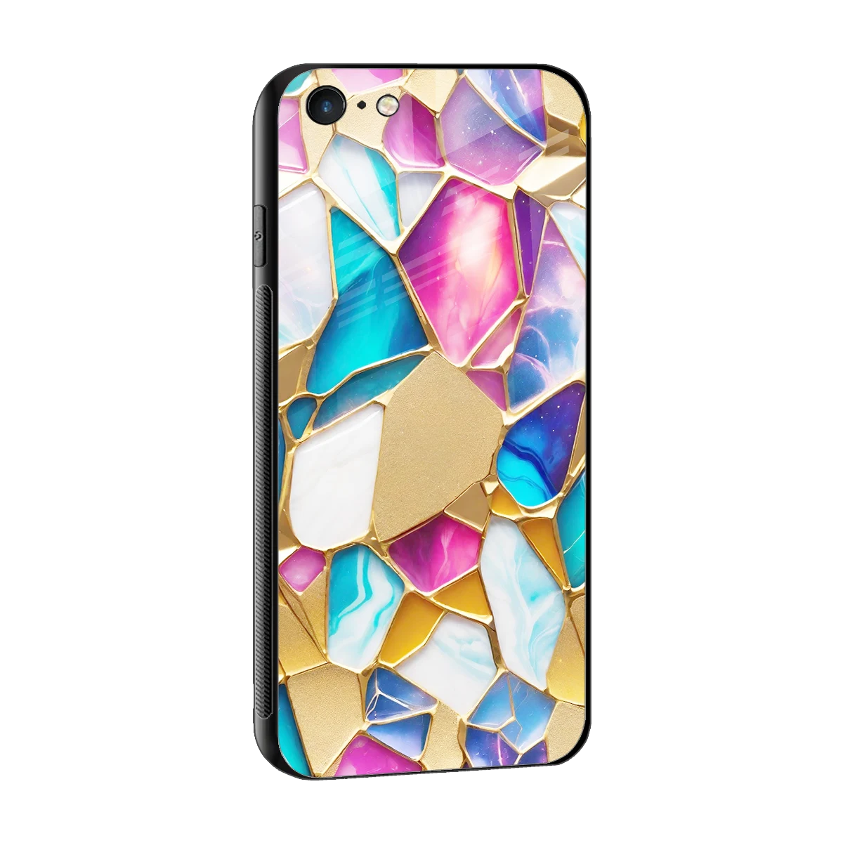 Luxe Spectrum sleek iphone 6s cover with tempered glass back and TPU edges