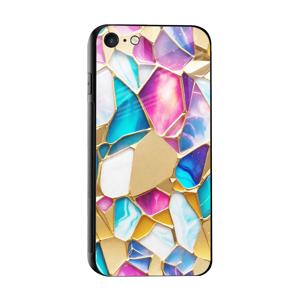 Luxe Spectrum sleek iphone 7 cover with tempered glass back and TPU edges