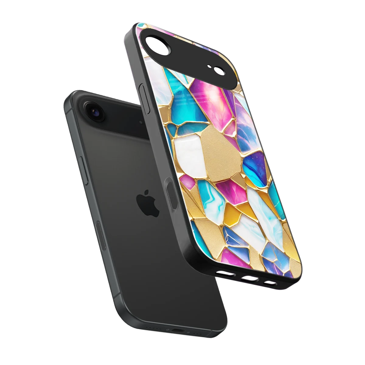 Luxe Spectrum sleek iphone air cover with tempered glass back and TPU edges