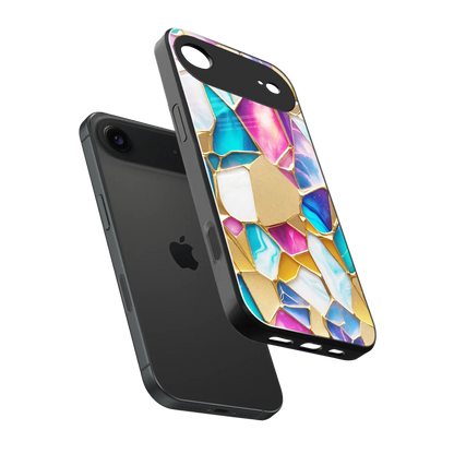 Luxe Spectrum sleek iphone air cover with tempered glass back and TPU edges