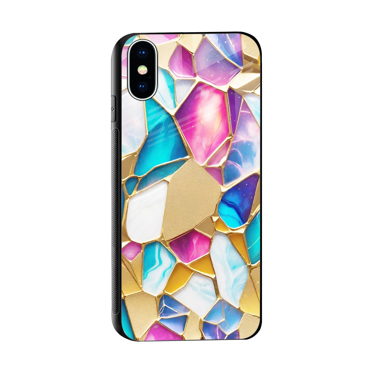 Luxe Spectrum sleek iphone x cover with tempered glass back and TPU edges