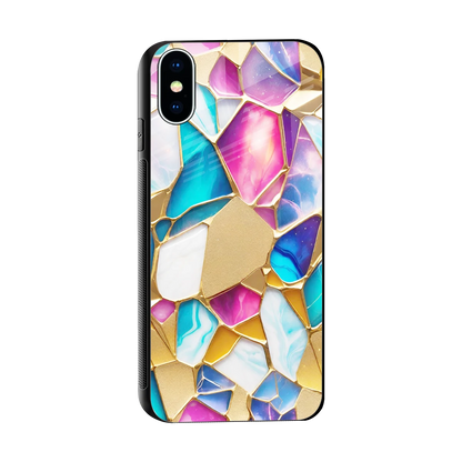 Luxe Spectrum sleek iphone x cover with tempered glass back and TPU edges