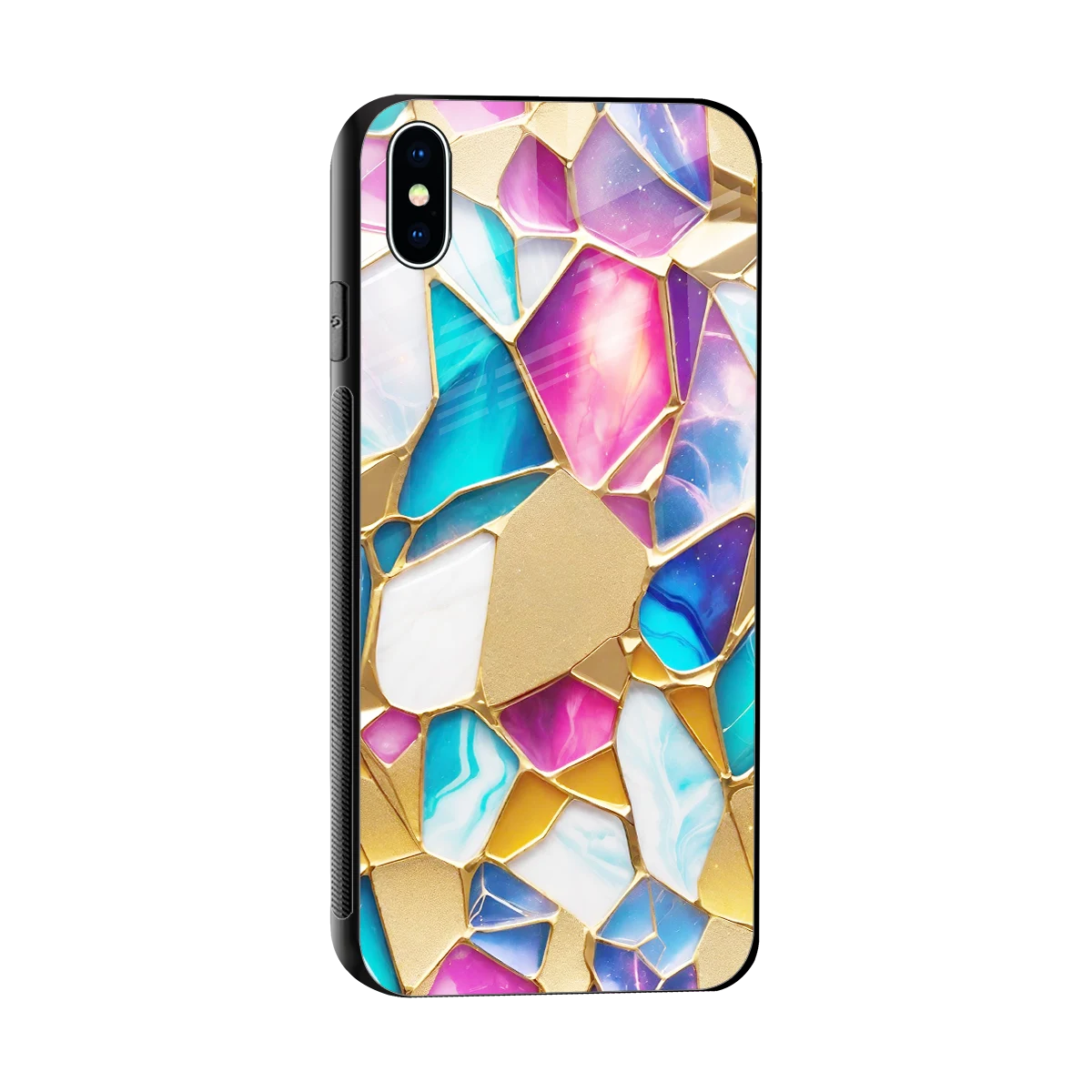 Luxe Spectrum sleek iphone xs max cover with tempered glass back and TPU edges