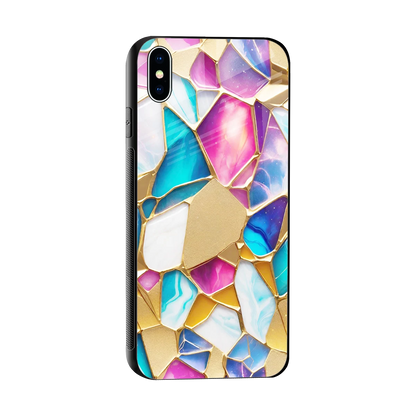 Luxe Spectrum sleek iphone xs max cover with tempered glass back and TPU edges