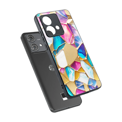 Luxe Spectrum sleek motorola edge 40 neo 5g cover with tempered glass back and TPU edges