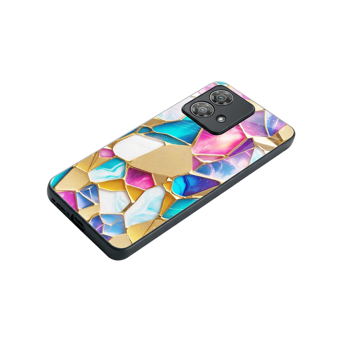 Luxe Spectrum stylish phone case for motorola edge 40 neo 5g | glossy glass and slim fit