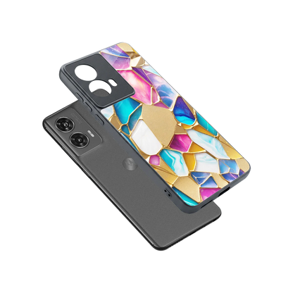 Luxe Spectrum sleek motorola edge 50 fusion cover with tempered glass back and TPU edges