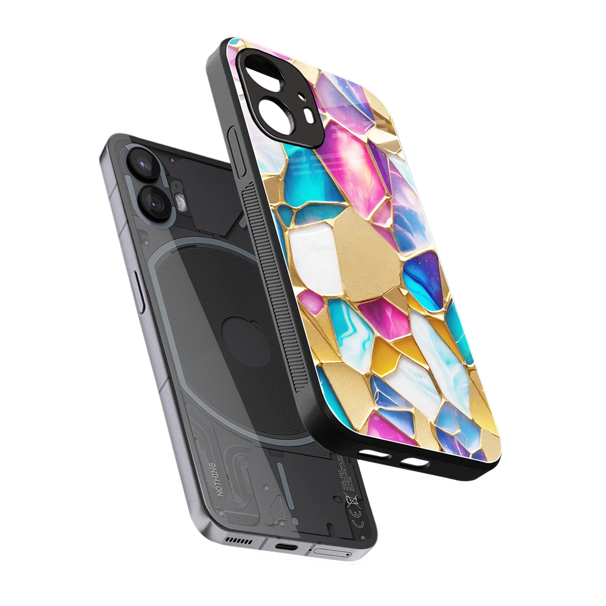 Luxe Spectrum sleek nothing phone 2 cover with tempered glass back and TPU edges