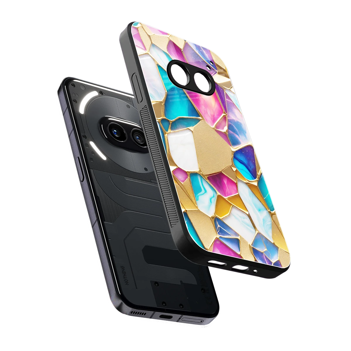 Luxe Spectrum sleek nothing phone 2a cover with tempered glass back and TPU edges