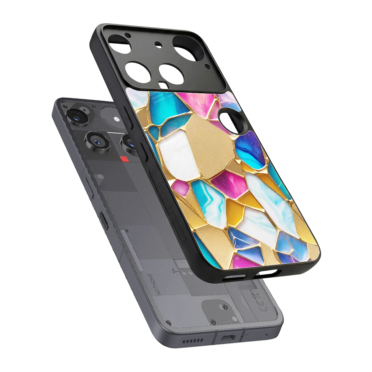 Luxe Spectrum sleek nothing phone 3 cover with tempered glass back and TPU edges