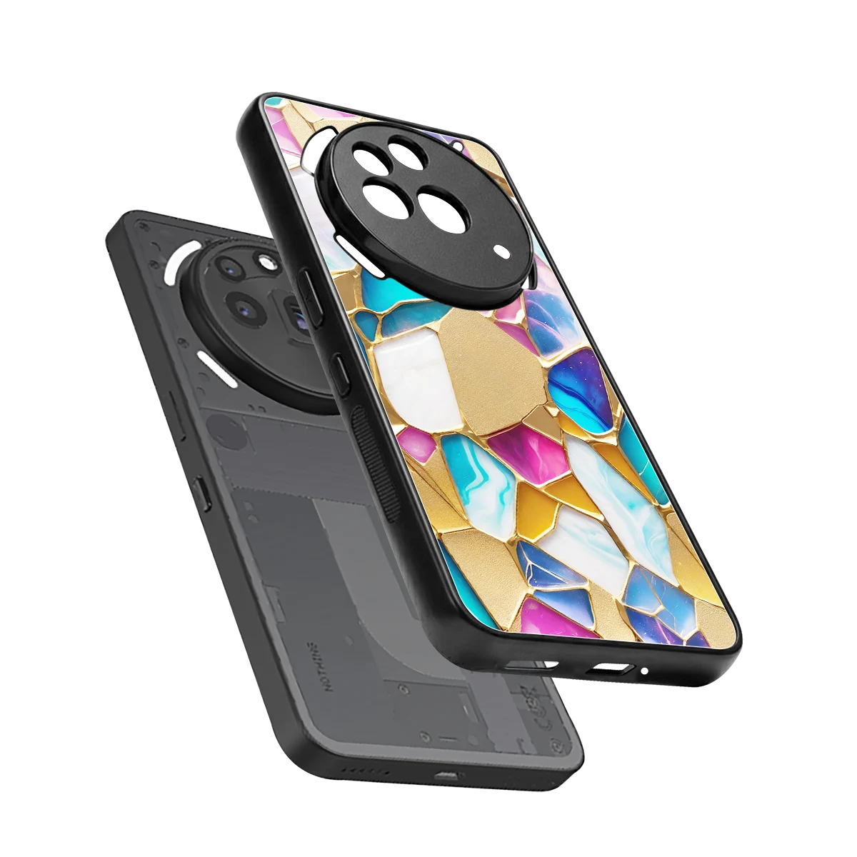 Luxe Spectrum sleek nothing phone 3a pro cover with tempered glass back and TPU edges