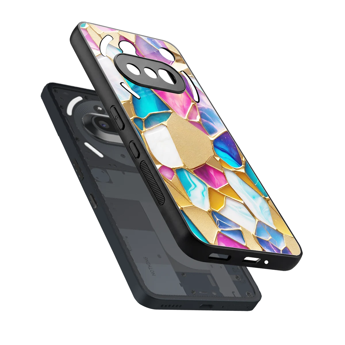 Luxe Spectrum sleek nothing phone 3a cover with tempered glass back and TPU edges