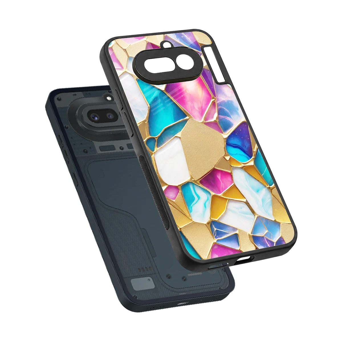Luxe Spectrum sleek nothing phone 4a cover with tempered glass back and TPU edges