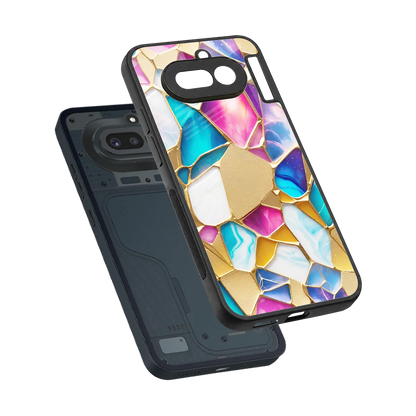 Luxe Spectrum sleek nothing phone 4a cover with tempered glass back and TPU edges