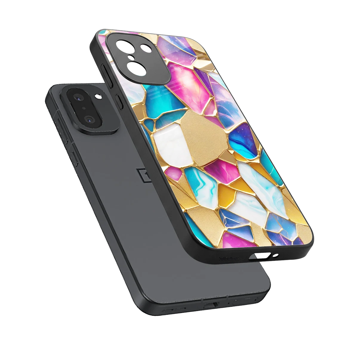 Luxe Spectrum sleek oneplus 15r cover with tempered glass back and TPU edges