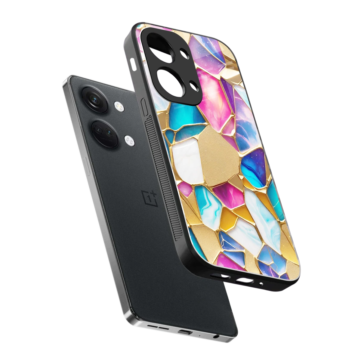 Luxe Spectrum sleek oneplus nord 3 cover with tempered glass back and TPU edges