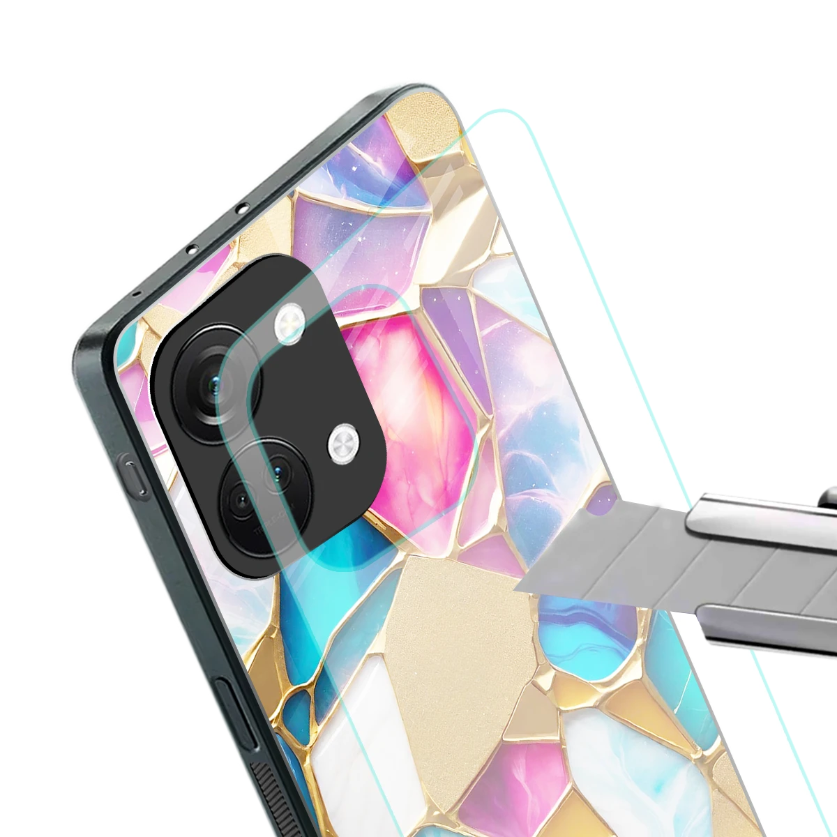 Luxe Spectrum stylish phone case for oneplus nord 3 | glossy glass and slim fit