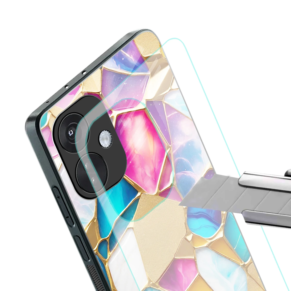 Luxe Spectrum stylish phone case for oneplus nord ce 3 | glossy glass and slim fit