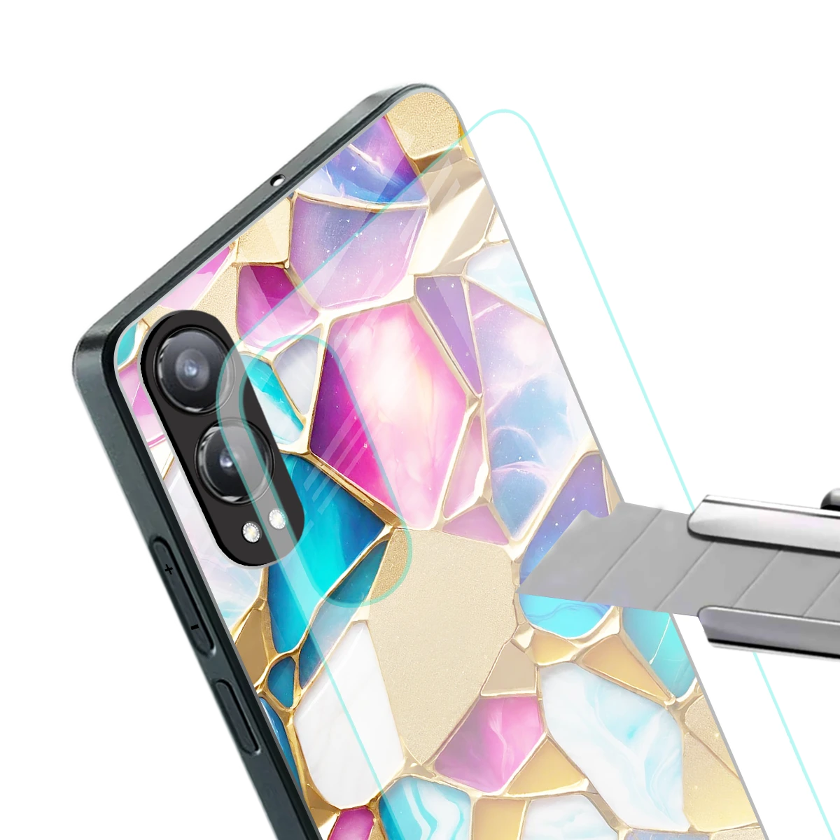 Luxe Spectrum stylish phone case for oneplus nord ce 4 lite | glossy glass and slim fit