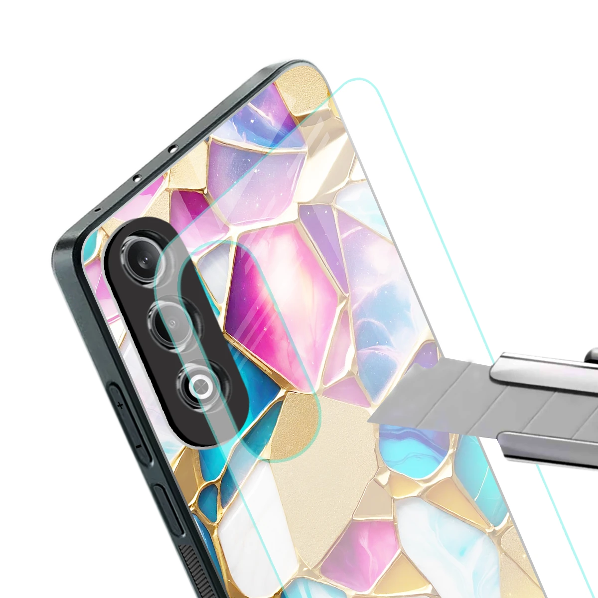 Luxe Spectrum stylish phone case for oneplus nord ce 4 | glossy glass and slim fit