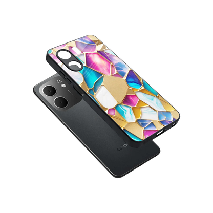 Luxe Spectrum sleek oppo a5x 5g cover with tempered glass back and TPU edges