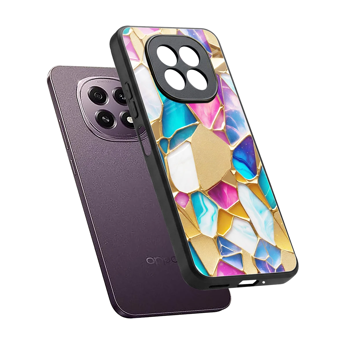 Luxe Spectrum sleek oppo f29 5g cover with tempered glass back and TPU edges