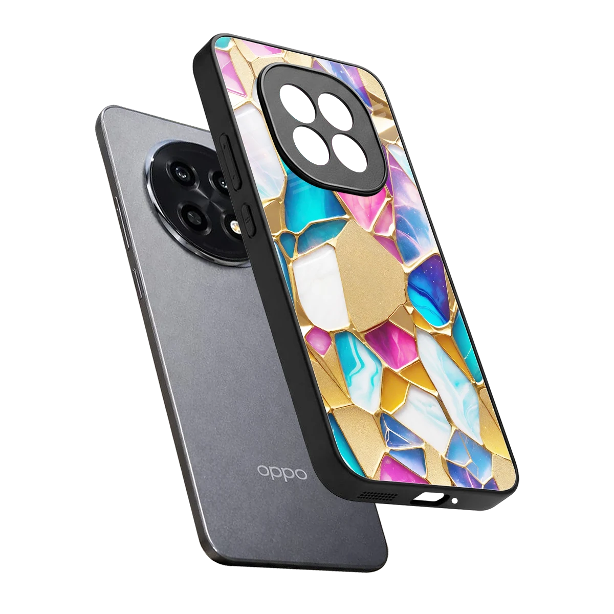 Luxe Spectrum sleek oppo f29 pro 5g cover with tempered glass back and TPU edges