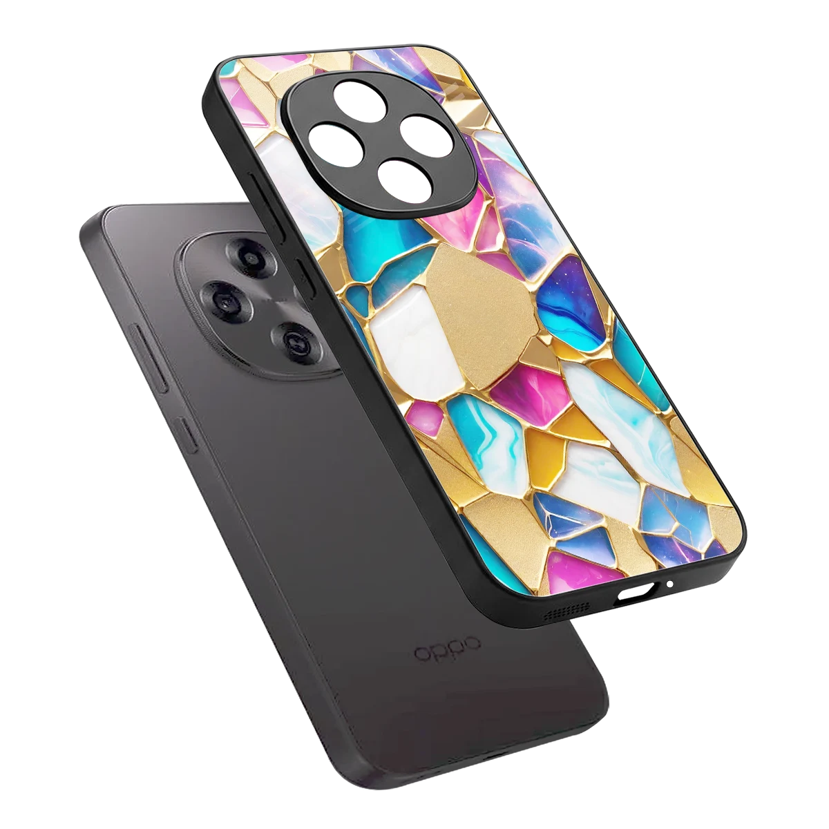 Luxe Spectrum sleek oppo f31 pro 5g cover with tempered glass back and TPU edges