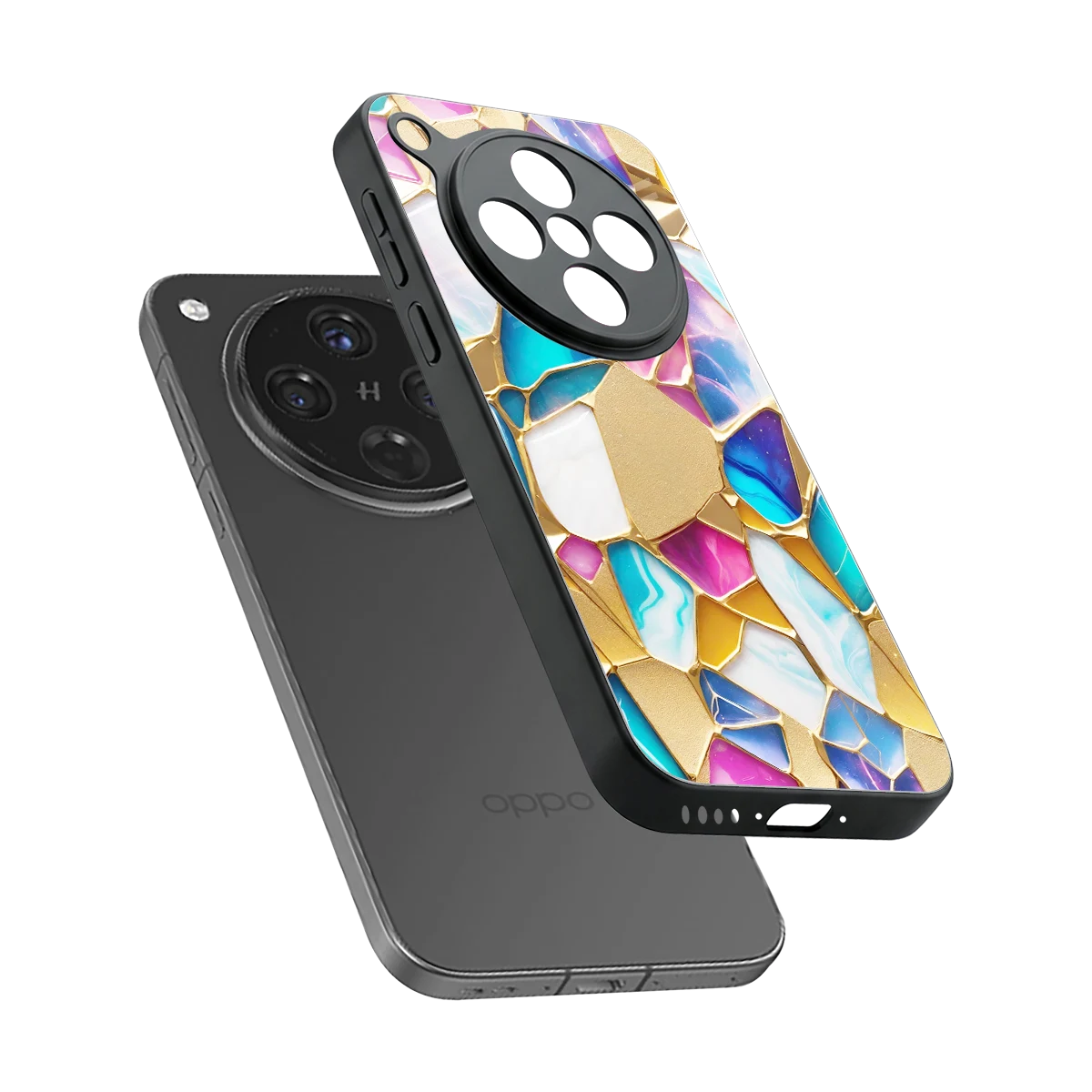 Luxe Spectrum sleek oppo find x8 cover with tempered glass back and TPU edges